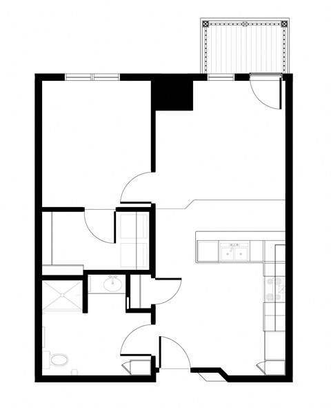 One Bedroom Floorplan Layout at Balsam II Apartments in Dayton, MN